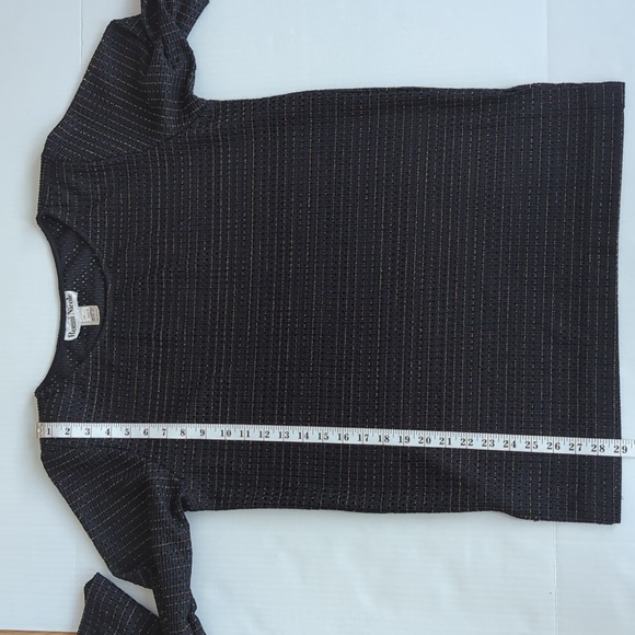 Vintage Ronni Nicole Cut Out Metallic Beach Cover Up 8 Black Gold Metallic - Picture 16 of 16